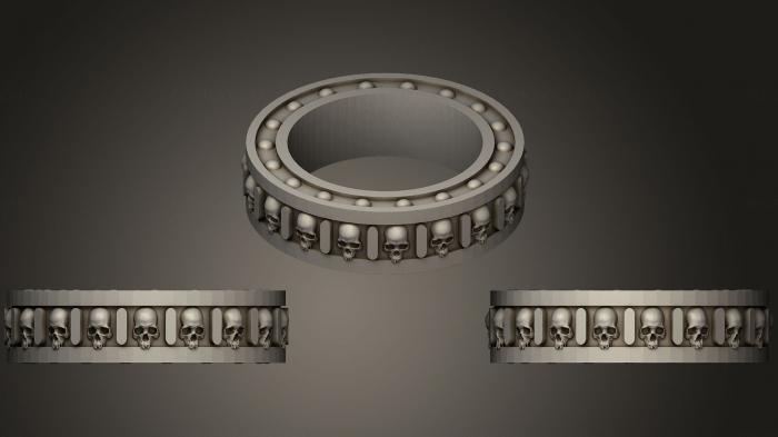 نموذج ثلاثي الأبعاد لآلة CNC خواتم مجوهرات خاتم الجمجمة